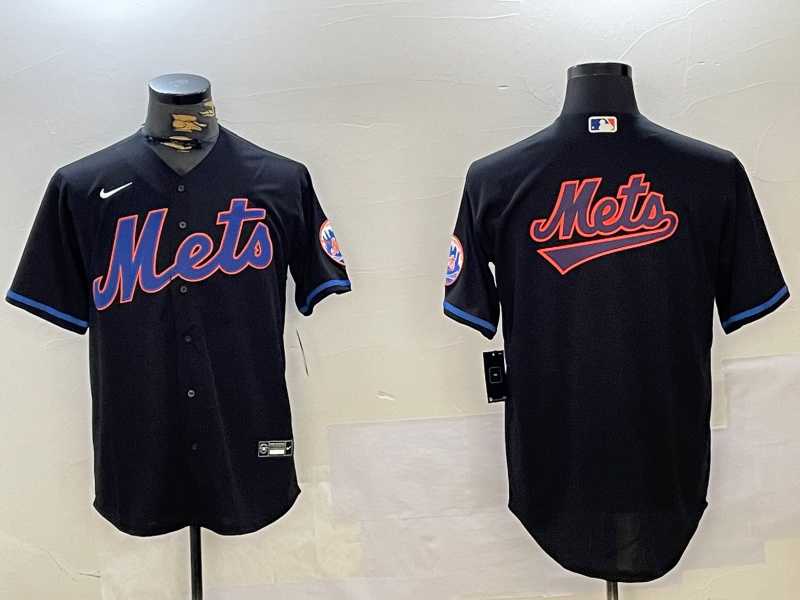 Mens New York Mets Team Big Logo Graphite 2024 City Connect Limited Stitched Baseball Jerseys